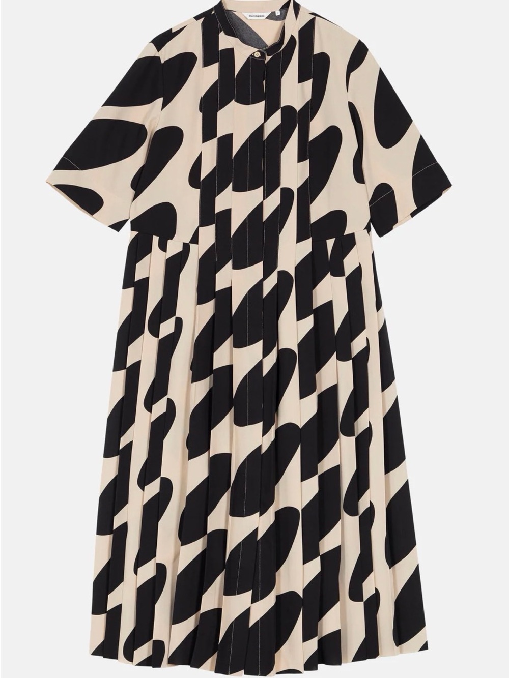 Marimekko Beige and Black Abstract Midi Shirt Dress - Picture 4 of 7